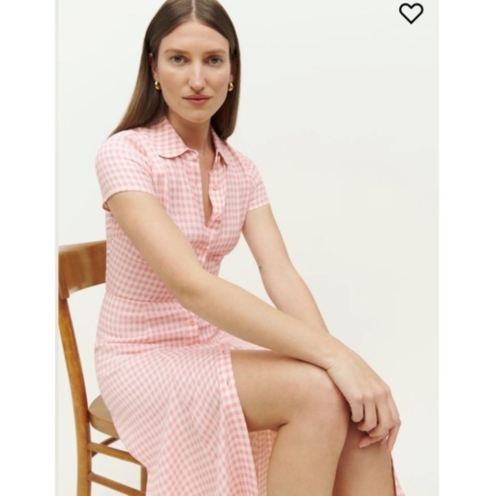 💋Anthropologie Reformation gingham midi dress size 6
